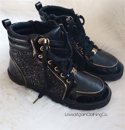 michael kors black glitter boots|Michael Kors sparkle sneakers.